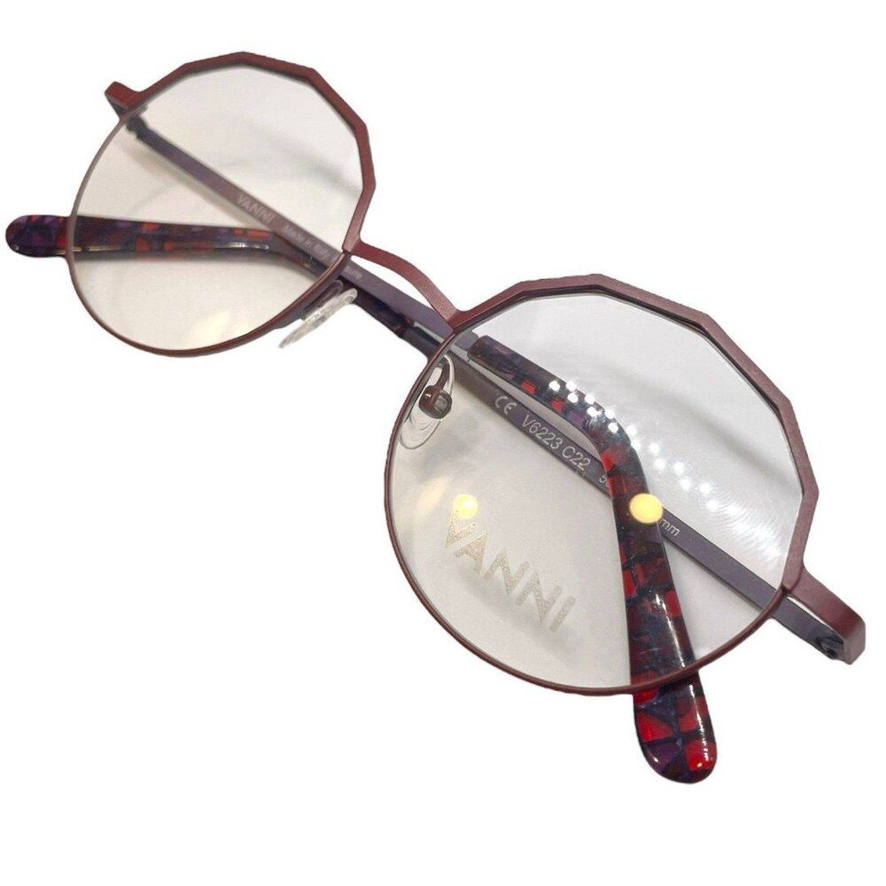 Vanni V6223 Eyeglasses for Women, Red Metal Frame, Full Rim, Round Shape - Picture 8 of 9